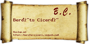 Beráts Ciceró névjegykártya